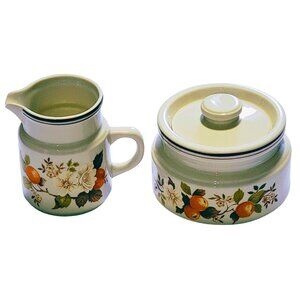 Vintage Fall Colours Creamer & Sugar Bowl Set - Excellent Condition